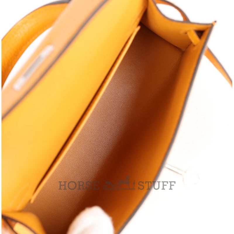 Hermès Kelly Sellier Mini II Moutarde Chevre Mysore PHW