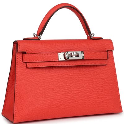 Hermès Kelly Sellier Mini II Orange Field Epsom PHW