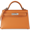 Hermès Kelly Sellier Mini II Orange Chèvre PHW