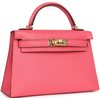 Hermès Kelly Sellier Mini II Rose Azalee Chèvre Mysore GHW