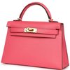 Hermès Kelly Sellier Mini II Rose Azalee Chèvre Mysore GHW