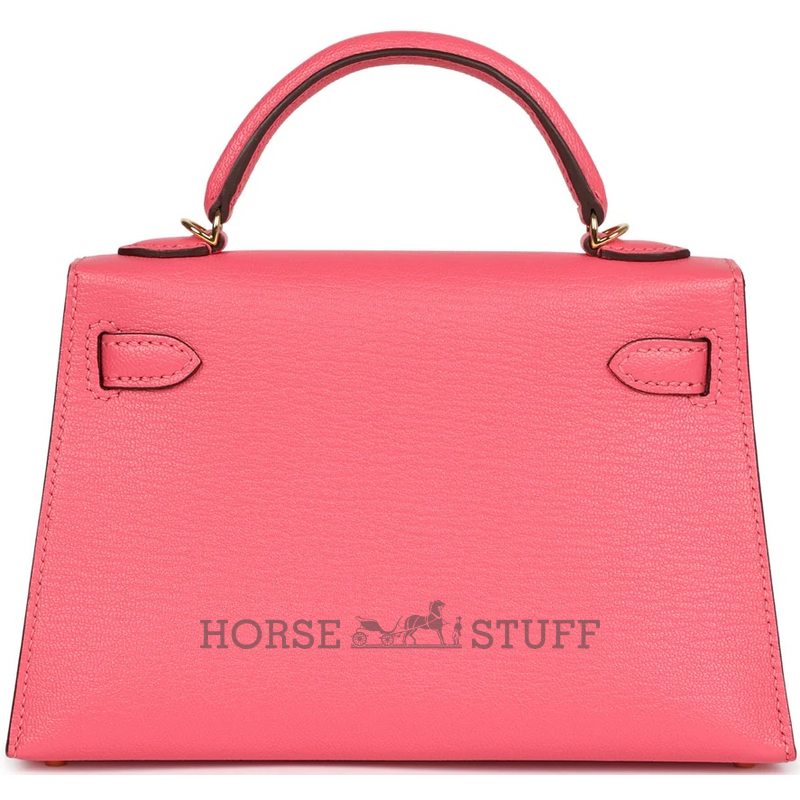 Hermès Kelly Sellier Mini II Rose Azalee Chèvre Mysore GHW