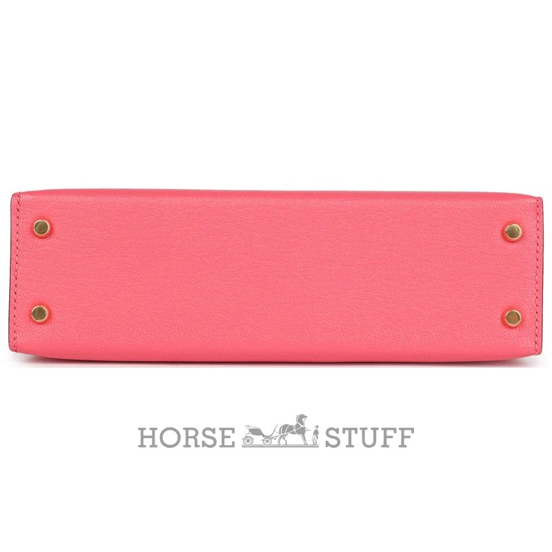 Hermès Kelly Sellier Mini II Rose Azalee Chèvre Mysore GHW