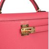 Hermès Kelly Sellier Mini II Rose Azalee Chèvre Mysore GHW