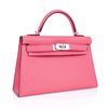 Hermès Kelly Sellier Mini II Rose Lipstick Chèvre PHW