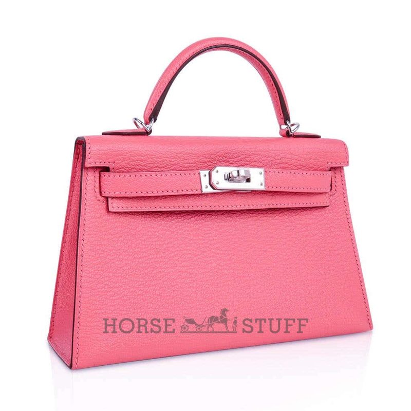 Hermès Kelly Sellier Mini II Rose Lipstick Chèvre PHW