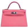 Hermès Kelly Sellier Mini II Rose Lipstick Chèvre PHW