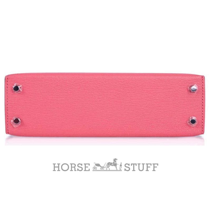 Hermès Kelly Sellier Mini II Rose Lipstick Chèvre PHW
