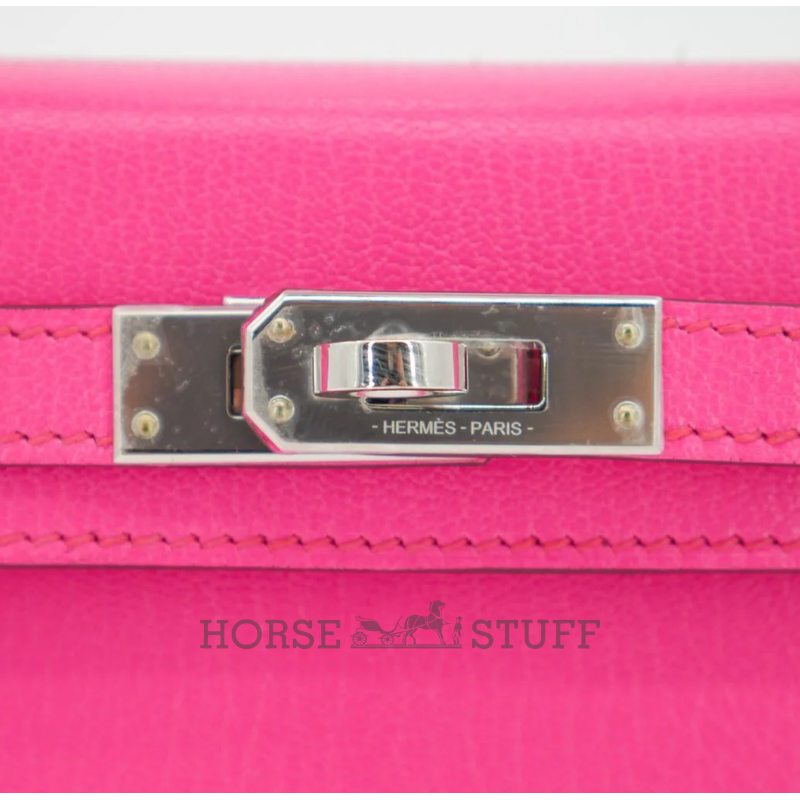 Hermès Kelly Sellier Mini II Rose Pop Chèvre Mysore PHW