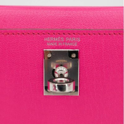 Hermès Kelly Sellier Mini II Rose Pop Chèvre Mysore PHW