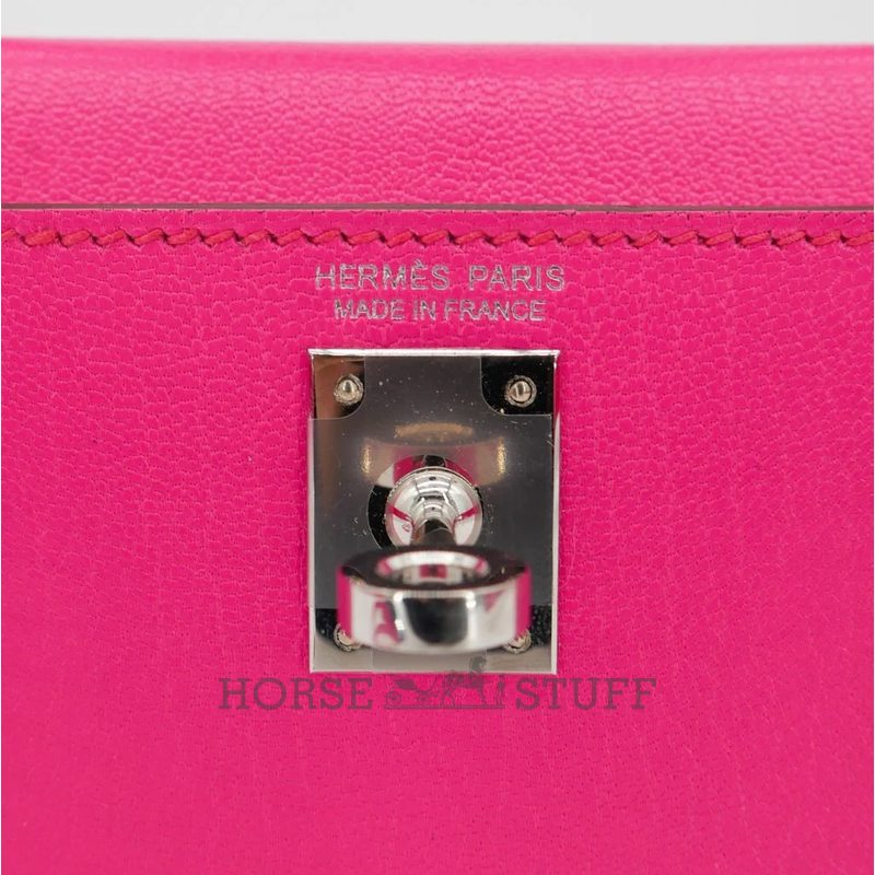Hermès Kelly Sellier Mini II Rose Pop Chèvre Mysore PHW