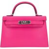 Hermès Kelly Sellier Mini II Rose Pop Chèvre Mysore PHW