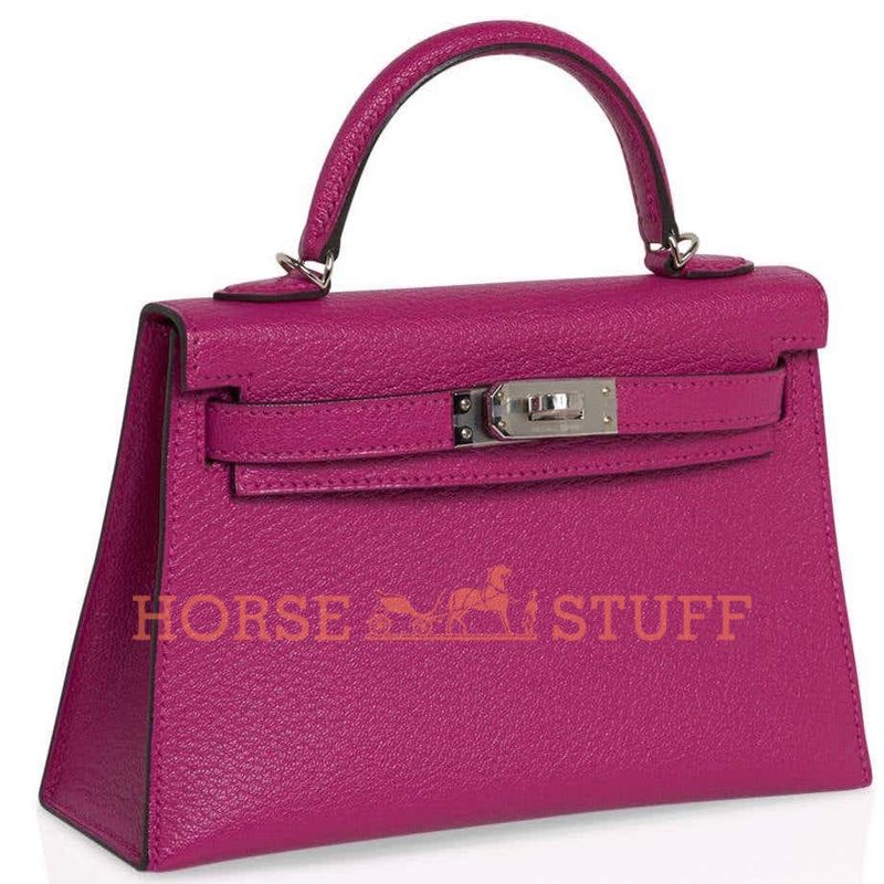 Hermès Kelly Sellier Mini II Rose Pourpre Chèvre PHW