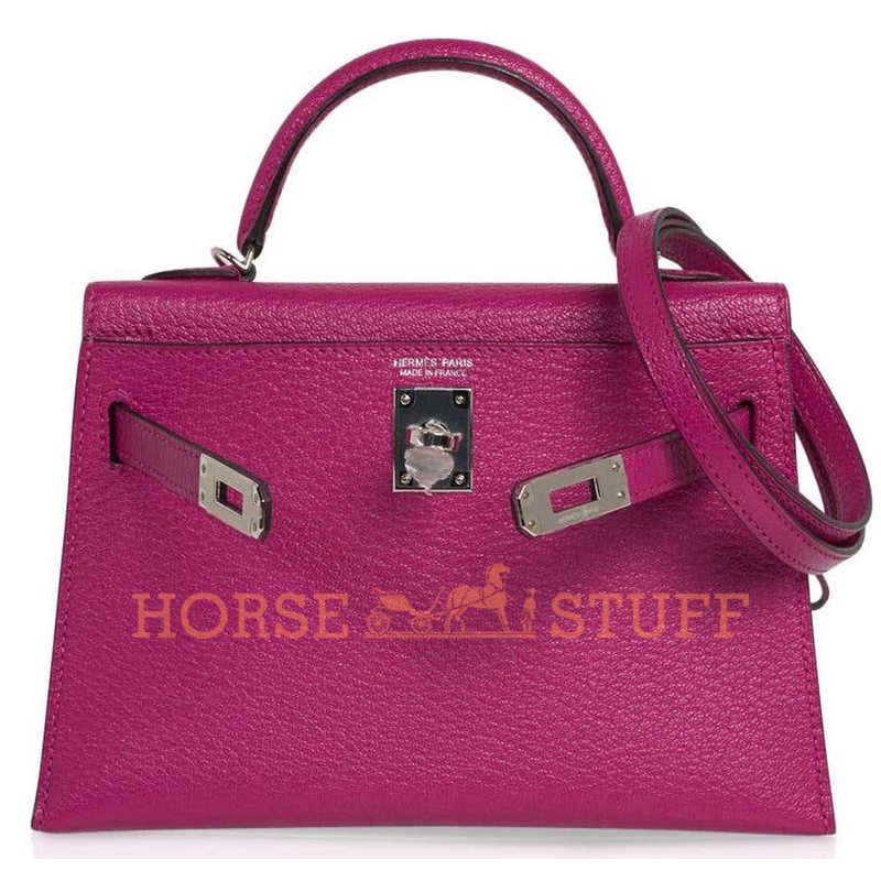 Hermès Kelly Sellier Mini II Rose Pourpre Chèvre PHW