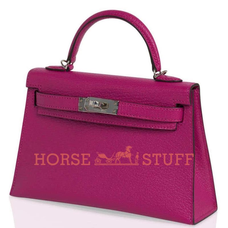 Hermès Kelly Sellier Mini II Rose Pourpre Chèvre PHW