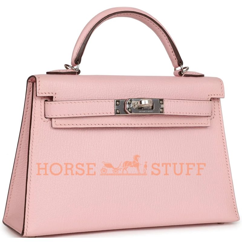 Hermès Kelly Sellier Mini II Rose Sakura Chèvre PHW