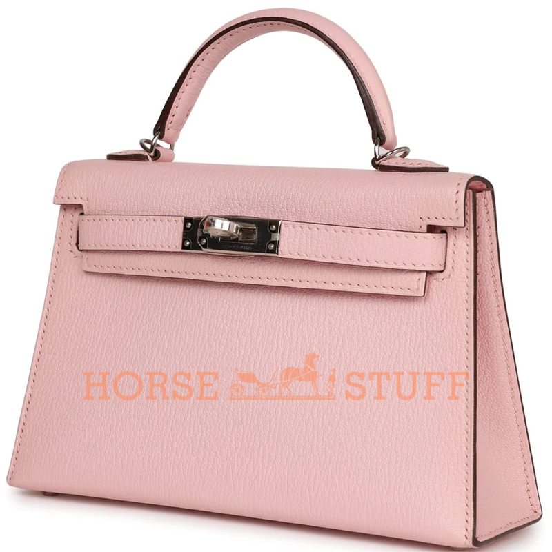 Hermès Kelly Sellier Mini II Rose Sakura Chèvre PHW