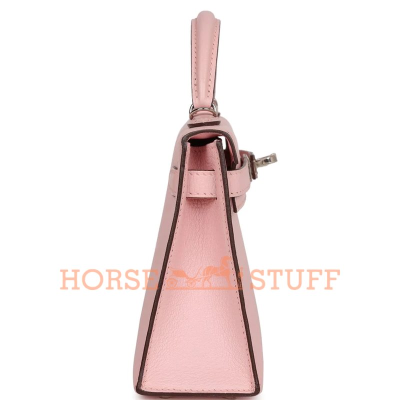 Hermès Kelly Sellier Mini II Rose Sakura Chèvre PHW