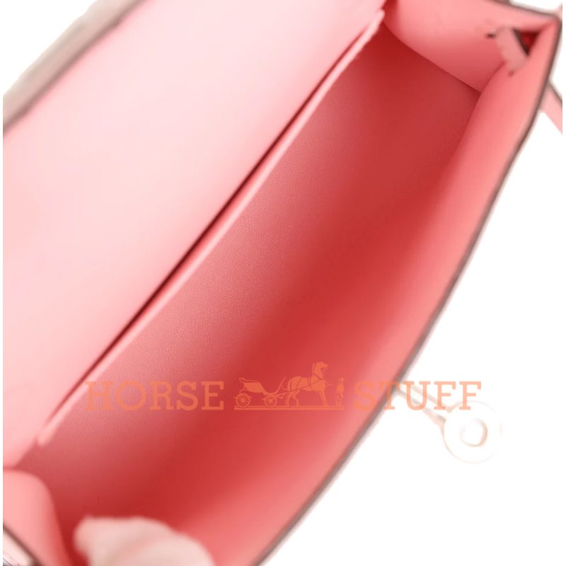 Hermès Kelly Sellier Mini II Rose Sakura Chèvre PHW