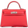 Hermès Kelly Sellier Mini II Rouge de Coeur Chèvre PHW