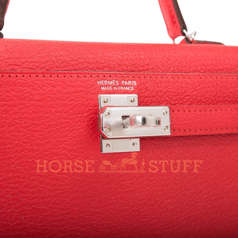 Hermès Kelly Sellier Mini II Rouge de Coeur Chèvre PHW