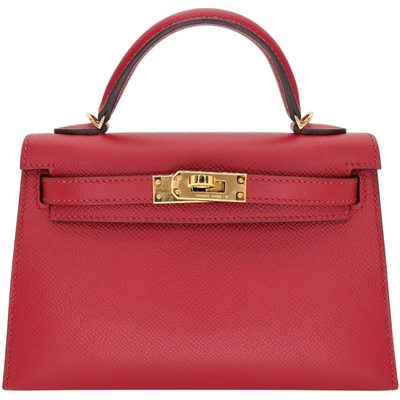 Hermès Kelly Sellier Mini II Rouge Grenat Epsom GHW