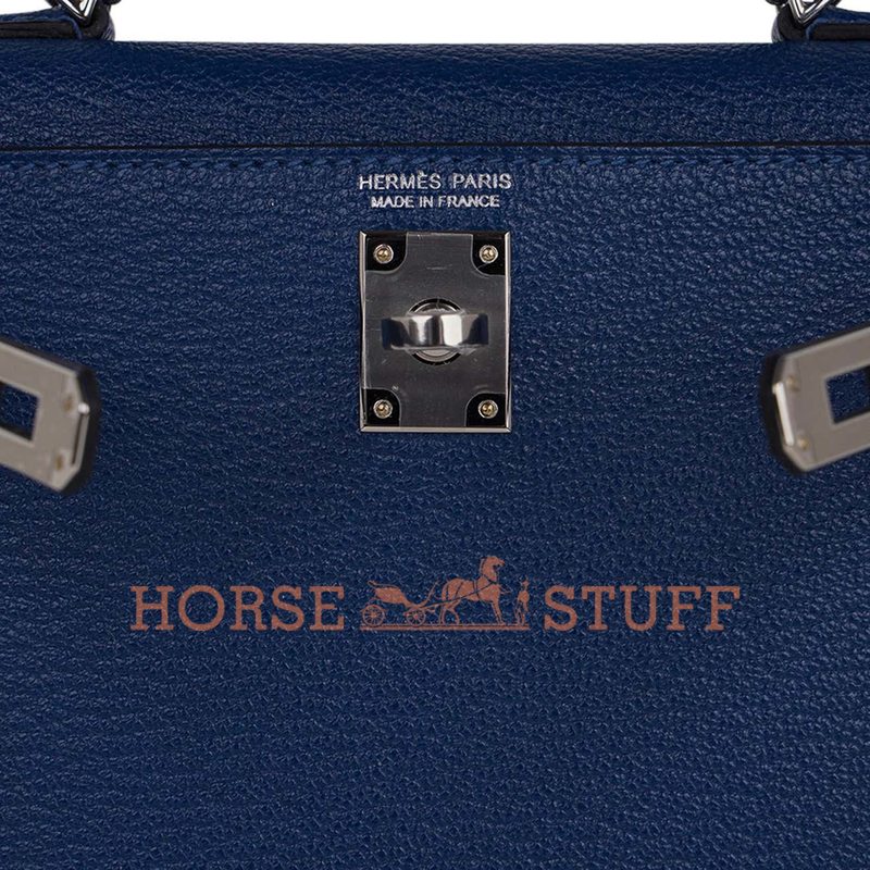 Hermès Kelly Sellier Mini II Verso Deep Blue / Blue Izmir Chèvre PHW