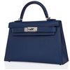 Hermès Kelly Sellier Mini II Verso Deep Blue / Blue Izmir Chèvre PHW