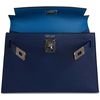 Hermès Kelly Sellier Mini II Verso Deep Blue / Blue Izmir Chèvre PHW