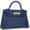 Hermès Kelly Sellier Mini II Verso Deep Blue / Blue Izmir Chèvre PHW