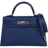 Hermès Kelly Sellier Mini II Verso Deep Blue / Blue Izmir Chèvre PHW