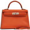 Hermès Kelly Sellier Mini II Verso Feu / Rose Eglantine Chèvre PHW