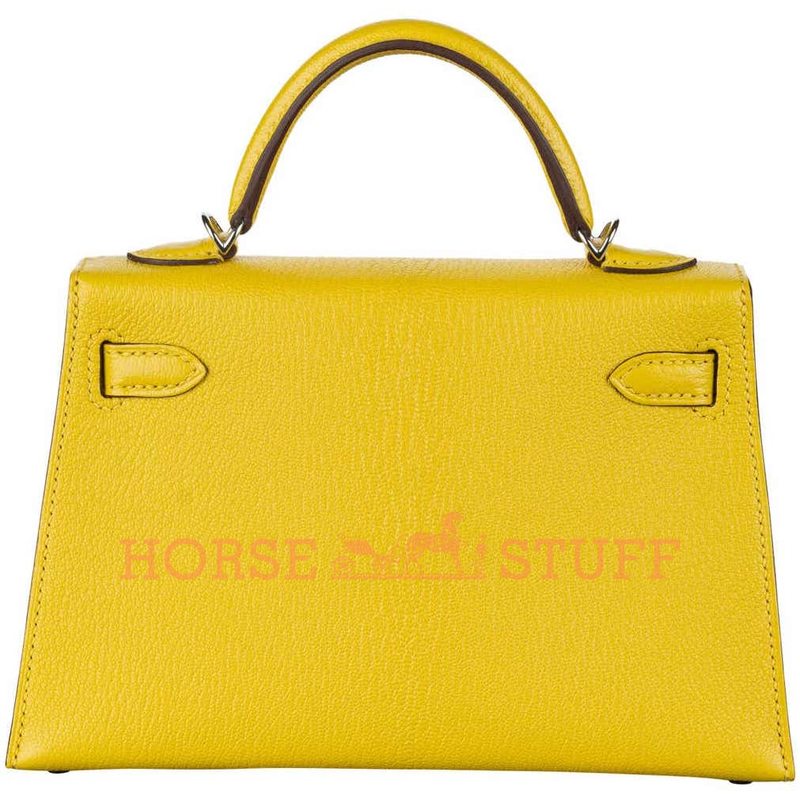 Hermès Kelly Sellier Mini II Verso Jaune de Naples / Orange Chèvre PHW