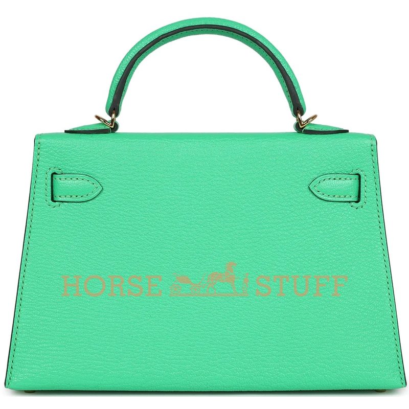 Hermès Kelly Sellier Mini II Vert Comics Chèvre GHW