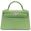 Hermès Kelly Sellier Mini II Vert Criquet Chèvre PHW