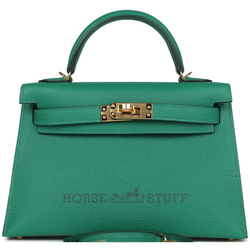 Hermès Kelly Sellier Mini II Vert Vertigo Epsom GHW