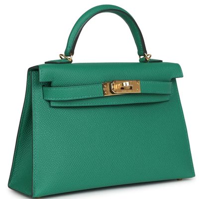 Hermès Kelly Sellier Mini II Vert Vertigo Epsom GHW