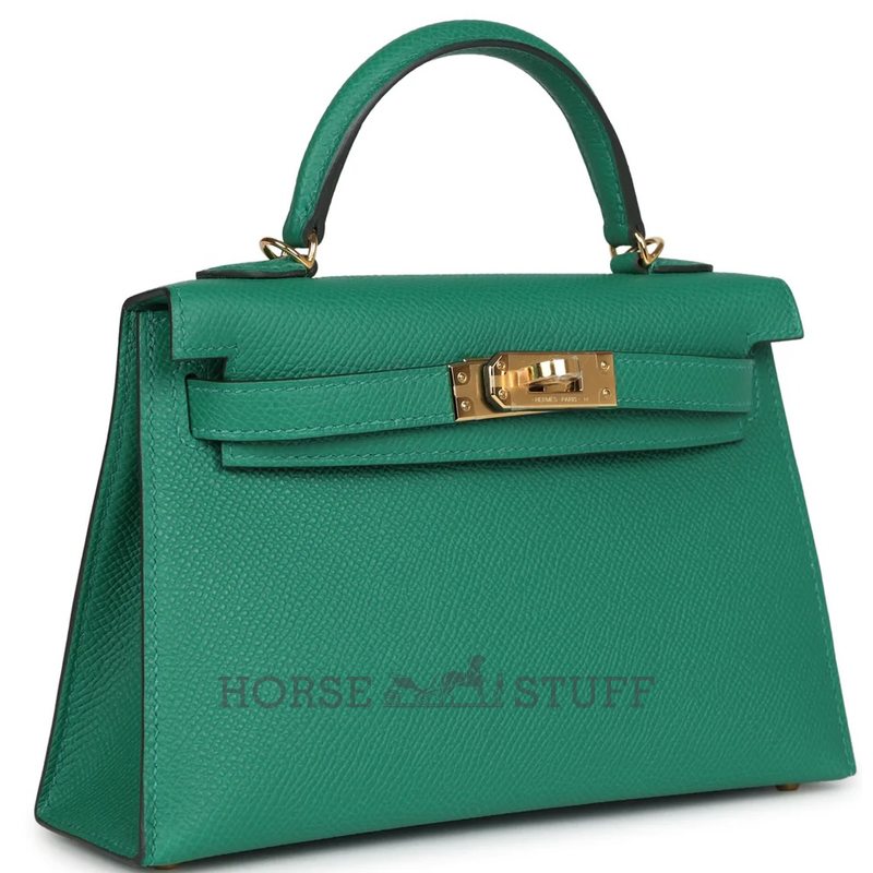 Hermès Kelly Sellier Mini II Vert Vertigo Epsom GHW