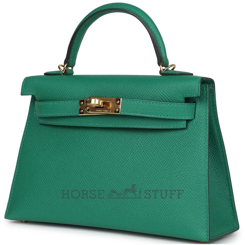 Hermès Kelly Sellier Mini II Vert Vertigo Epsom GHW