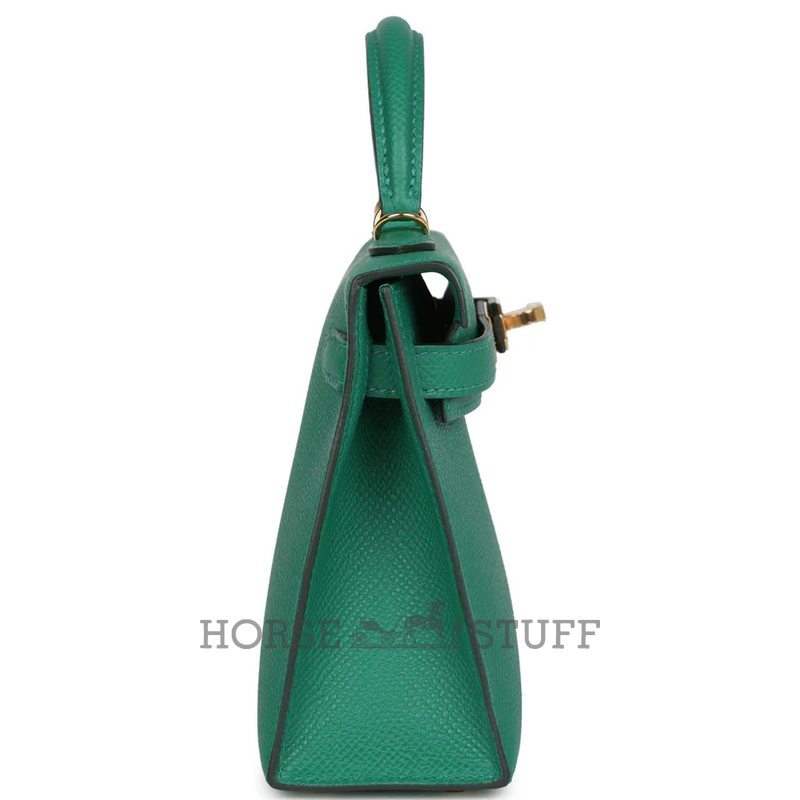 Hermès Kelly Sellier Mini II Vert Vertigo Epsom GHW