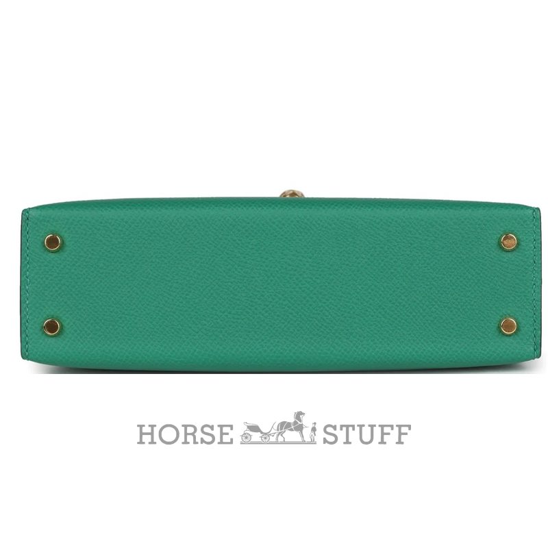 Hermès Kelly Sellier Mini II Vert Vertigo Epsom GHW