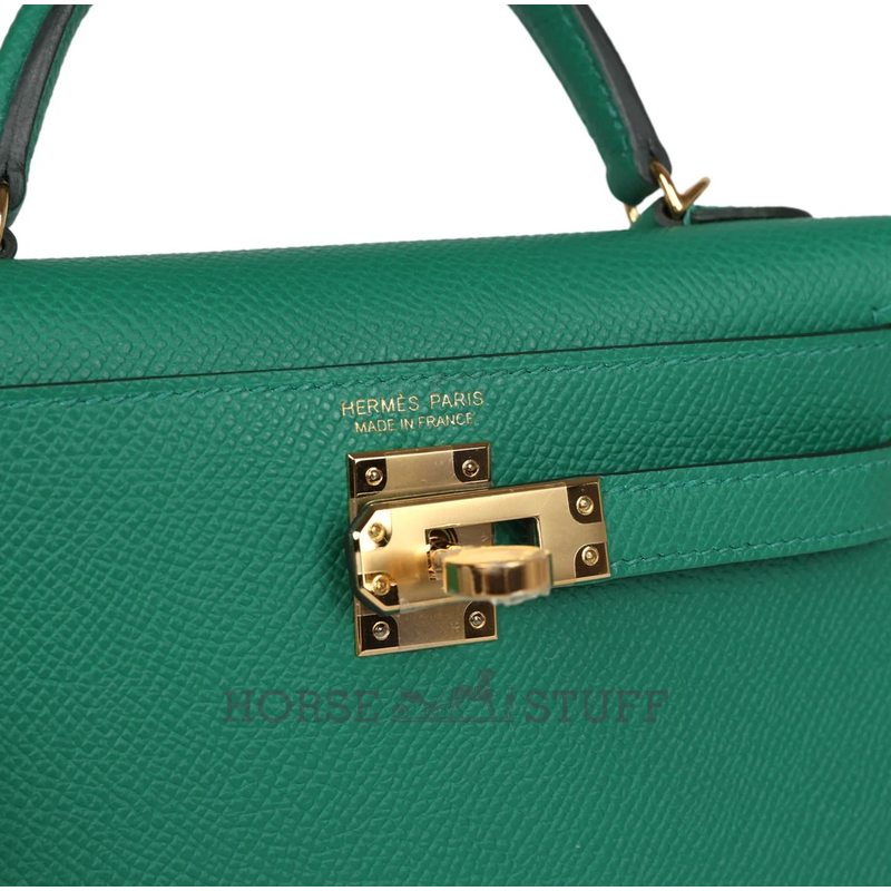 Hermès Kelly Sellier Mini II Vert Vertigo Epsom GHW
