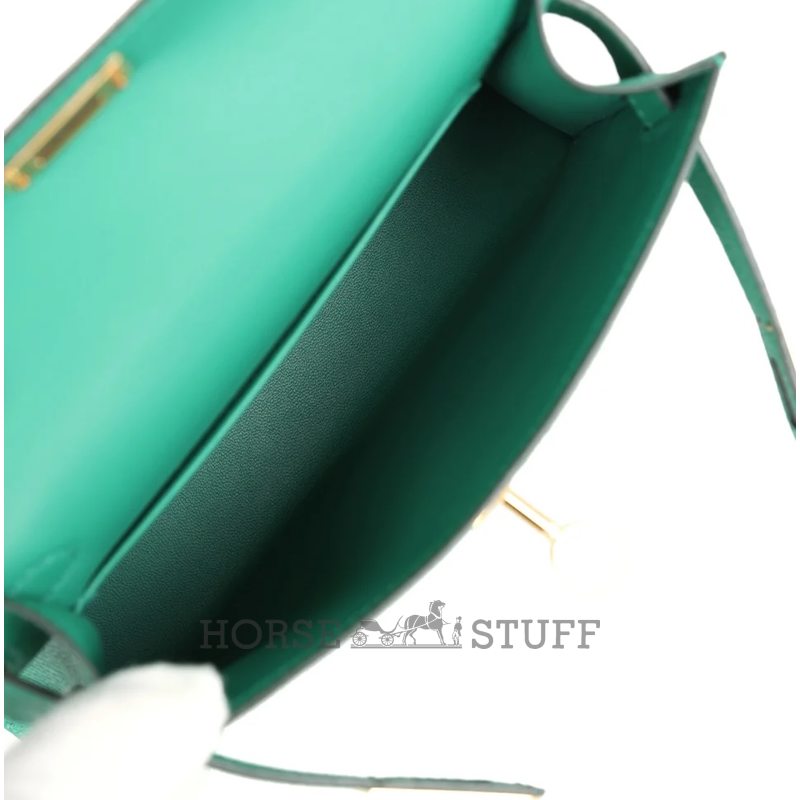 Hermès Kelly Sellier Mini II Vert Vertigo Epsom GHW