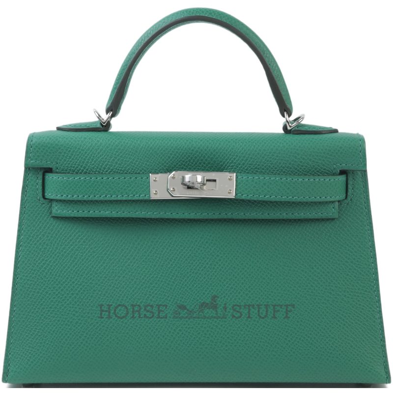 Hermès Kelly Sellier Mini II Vert Vertigo Epsom PHW