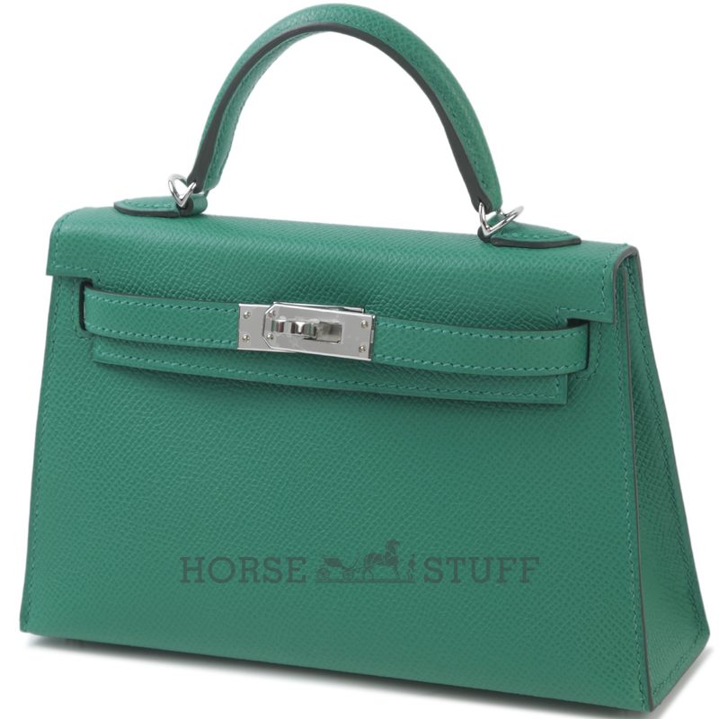 Hermès Kelly Sellier Mini II Vert Vertigo Epsom PHW