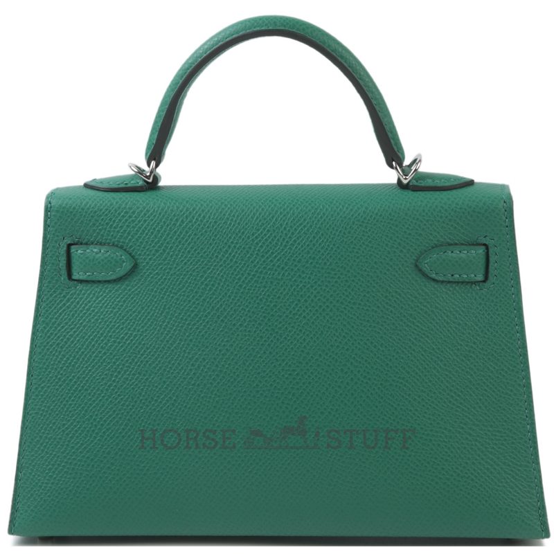 Hermès Kelly Sellier Mini II Vert Vertigo Epsom PHW