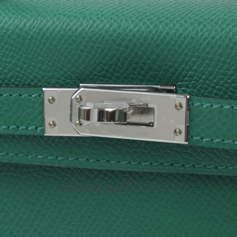 Hermès Kelly Sellier Mini II Vert Vertigo Epsom PHW