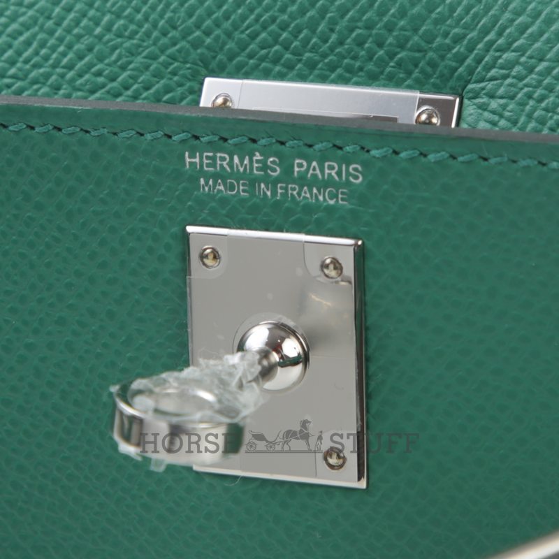 Hermès Kelly Sellier Mini II Vert Vertigo Epsom PHW