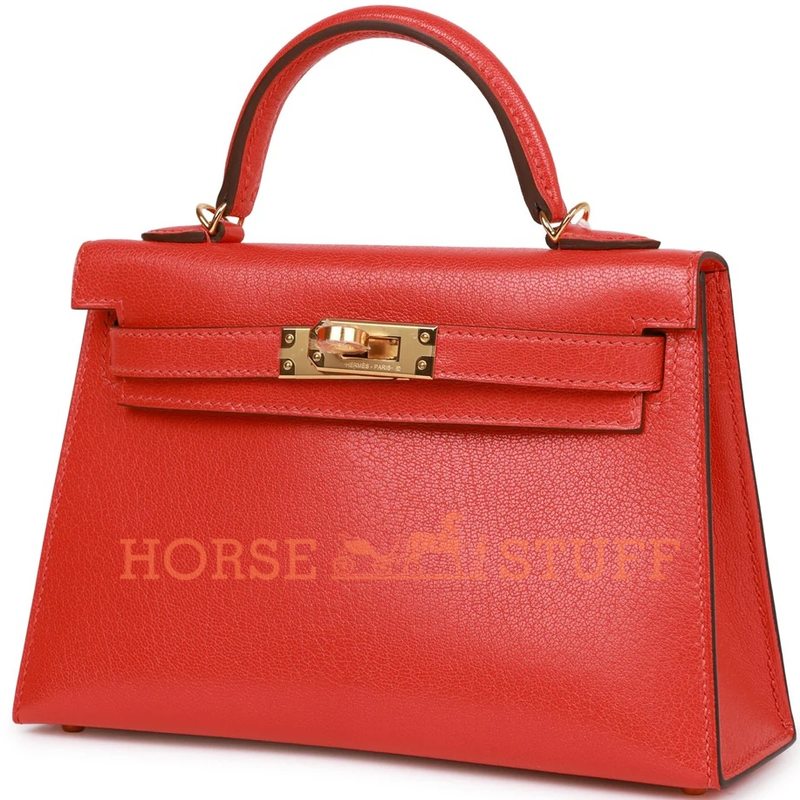 Hermès Kelly Sellier Mini II Orange Chèvre PHW