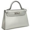 Hermès Kelly Sellier Mini II EXCEPTIONAL SUPER RARE ARGENTE ( METALLIC SILVER ) CHÈVRE MYSORE PHW